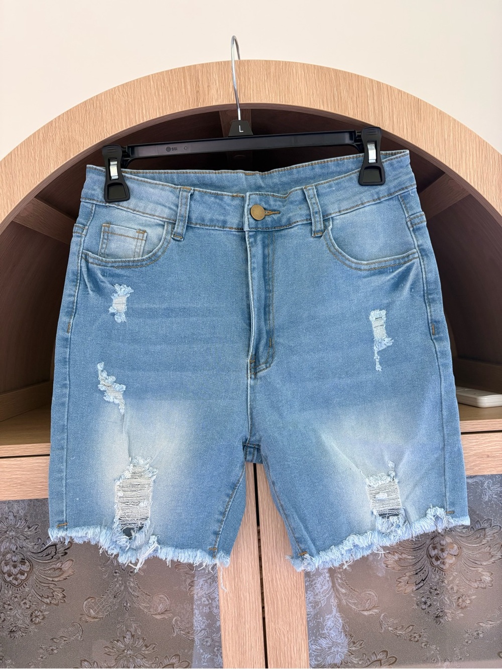 Brand New! Women's Light Blue Distressed Denim Shorts